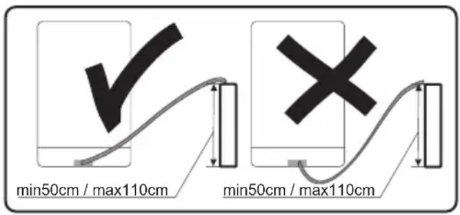 min50cm / max110cm min50cm / max110cm
