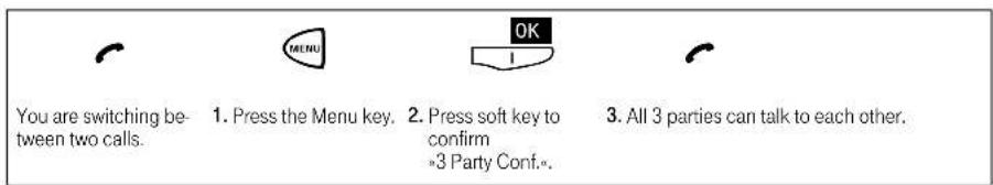 T-Mobile Sinus 45 P ISDN - Speaking to two calling parties simultaneously (3 party conference) (Page 59) - 1
