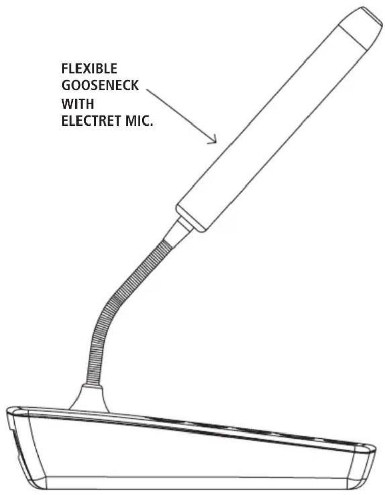 FLEXIBLE GOOSENECK WITH ELECTRET MIC.