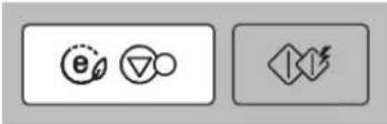 Two gray rectangular icons with symbols: one with a dotted circle and the other with a crossed arrow symbol.