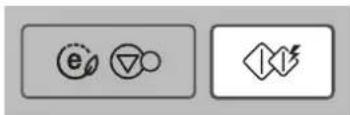 Two gray rectangular icons with symbols: one with a circular icon containing 'e', another with a triangular symbol and a waveform-like icon.