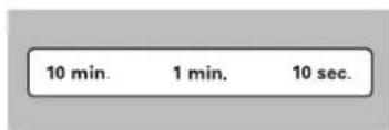 10 min. 1 min. 10 sec.