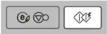 Two gray rectangular icons with symbols: one with a dotted circle and arrow, the other with a lightning bolt and gear symbol.