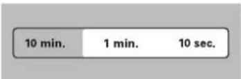 10 min. 1 min. 10 sec.