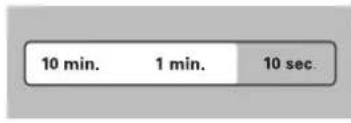 10 min. 1 min. 10 sec.