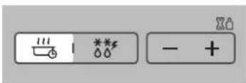 Weather and water-related icons including hot water, raindrops, and a minus sign with plus sign
