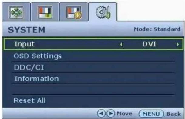 BENQ G910WA - System menu - 1