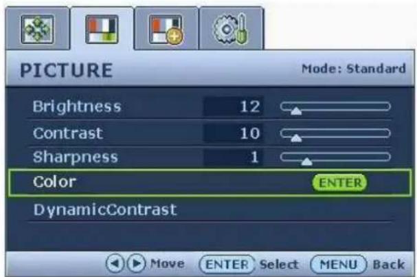 BENQ G910WA - Picture menu - 1