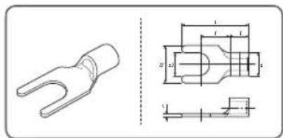 Technical drawing of a mechanical component with sectional and top views, including dimension labels like L, t, and h.