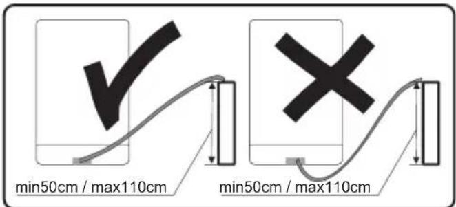 min50cm / max110cm min50cm / max110cm