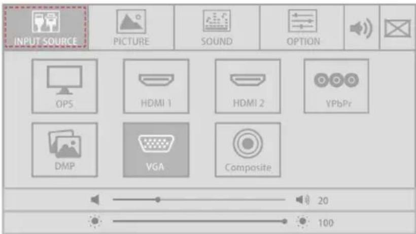 Newline TT-7521IP - Select Signal Source - 1