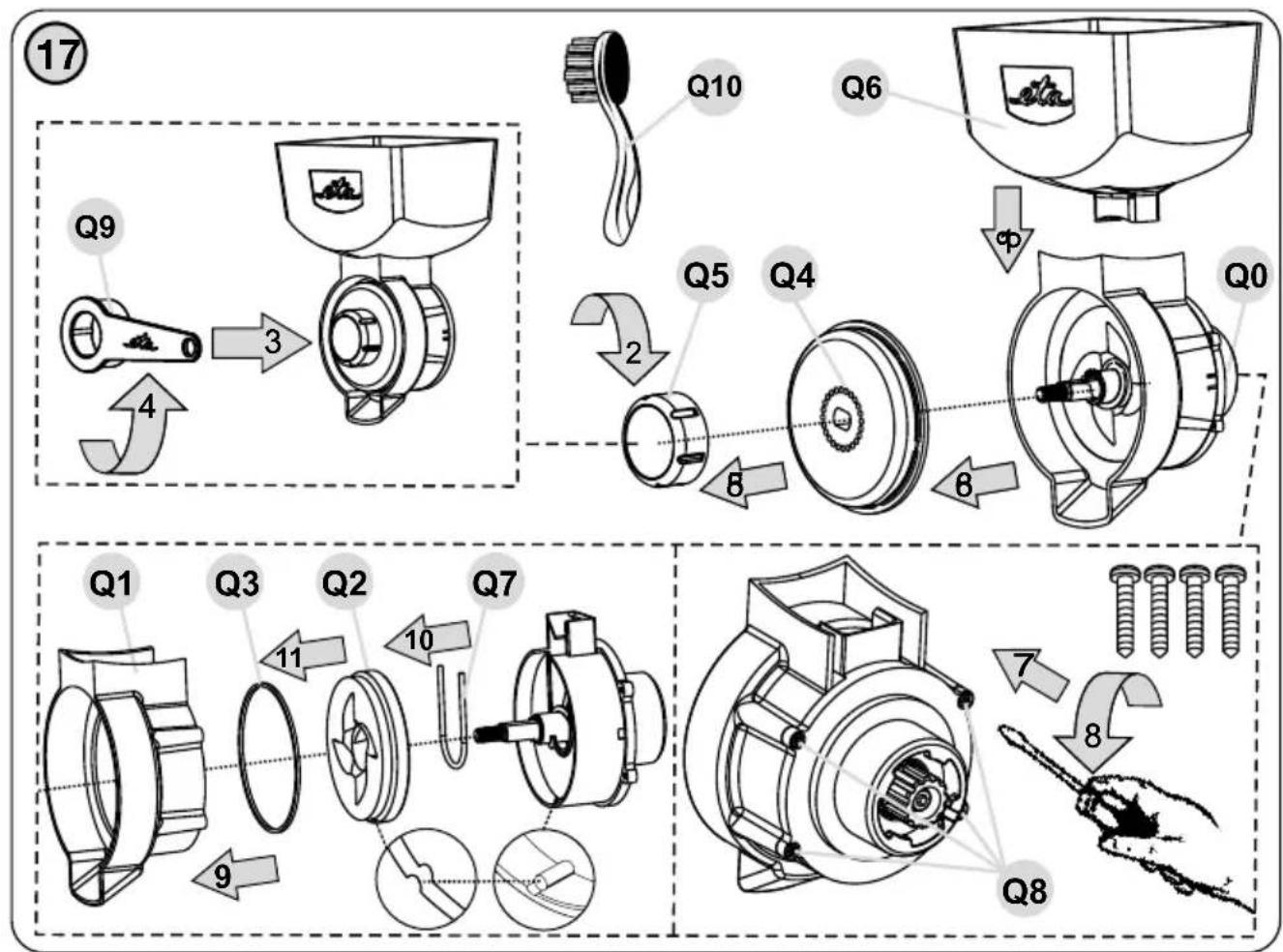 17 Q9 4 3 Q10 Q6 φ Q5 Q4 Q0 2 8 8 Q1 Q3 Q2 Q7 11 10 9 7 8 Q8