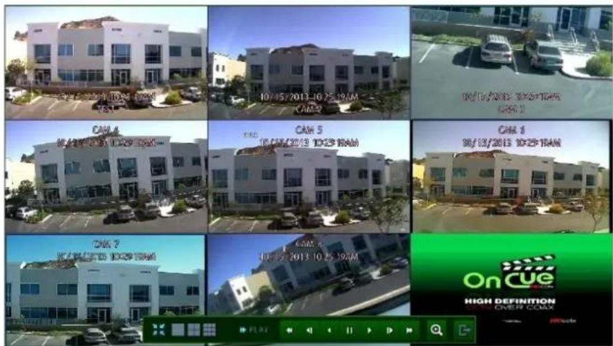 CAM 1 CAM 2 CAM 3 CAM 4 CAM 5 CAM 6 CAM 7 On Cue HIGH DEFINITION ON CUE OFF COMX PLAY