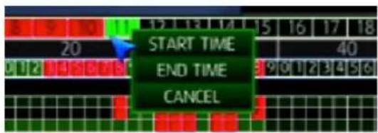 START TIME END TIME CANCEL