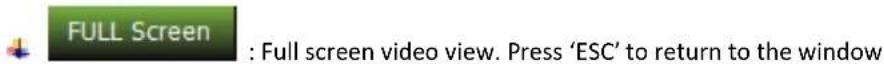 FULL Screen : Full screen video view. Press 'ESC' to return to the window