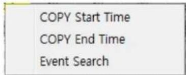 COPY Start Time COPY End Time Event Search