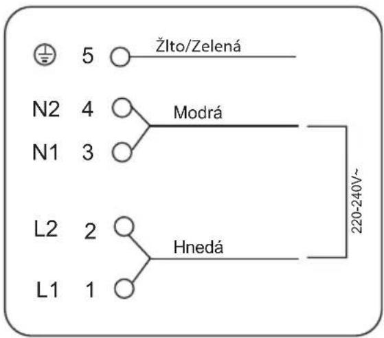 Concept IDV5660WH - Jednofázové zapojenie svorkovnice varnej dosky 3-žilovým prívodným káblom (230 V) - 1