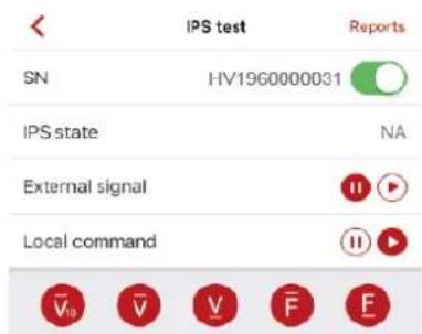 IPS test Reports SN HV1960000031 IPS state NA External signal Local command