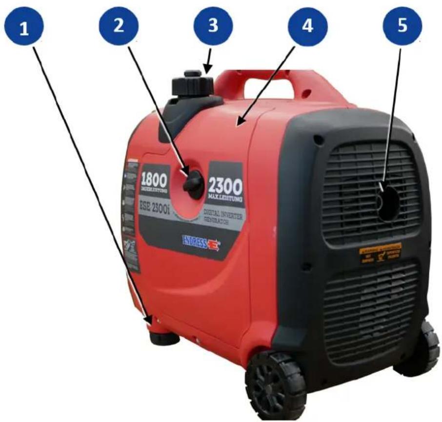 Endress ESE 2300 i - Important components of the exhaust and maintenance side - 1