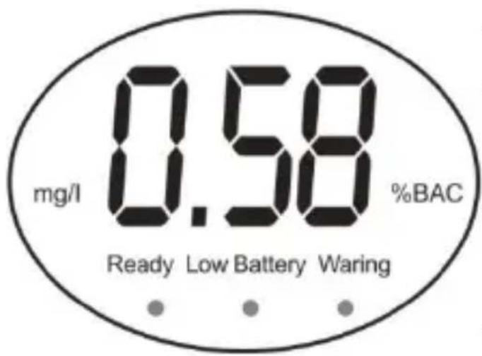 mg/l 0.58 %BAC Ready Low Battery Waring