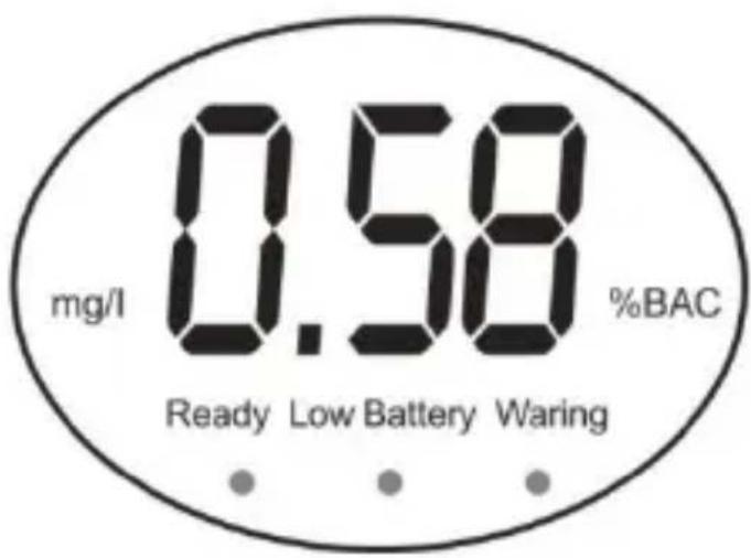 mg/l 0.58 %BAC Ready Low Battery Waring