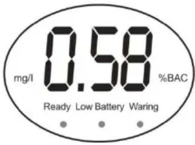 mg/l 0.58 %BAC Ready Low Battery Waring
