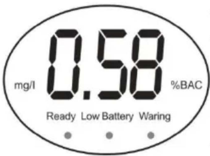mg/l 0.58 %BAC Ready Low Battery Waring