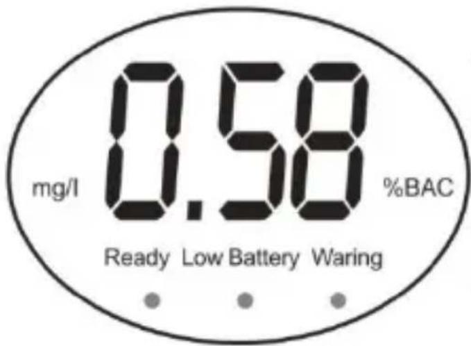 mg/l 0.58 %BAC Ready Low Battery Waring