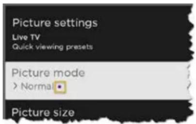 Element EQ650AB50R - Picture settings - 2