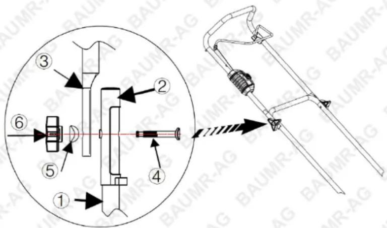 Baumr-AG 650CX - Installing the Upper Handle and Hardware - 1