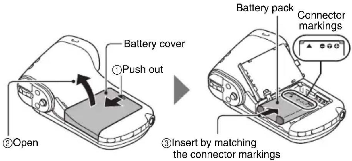 SANYO Xacti VPC-CG21GX - INSTALLING THE BATTERY PACK - 1