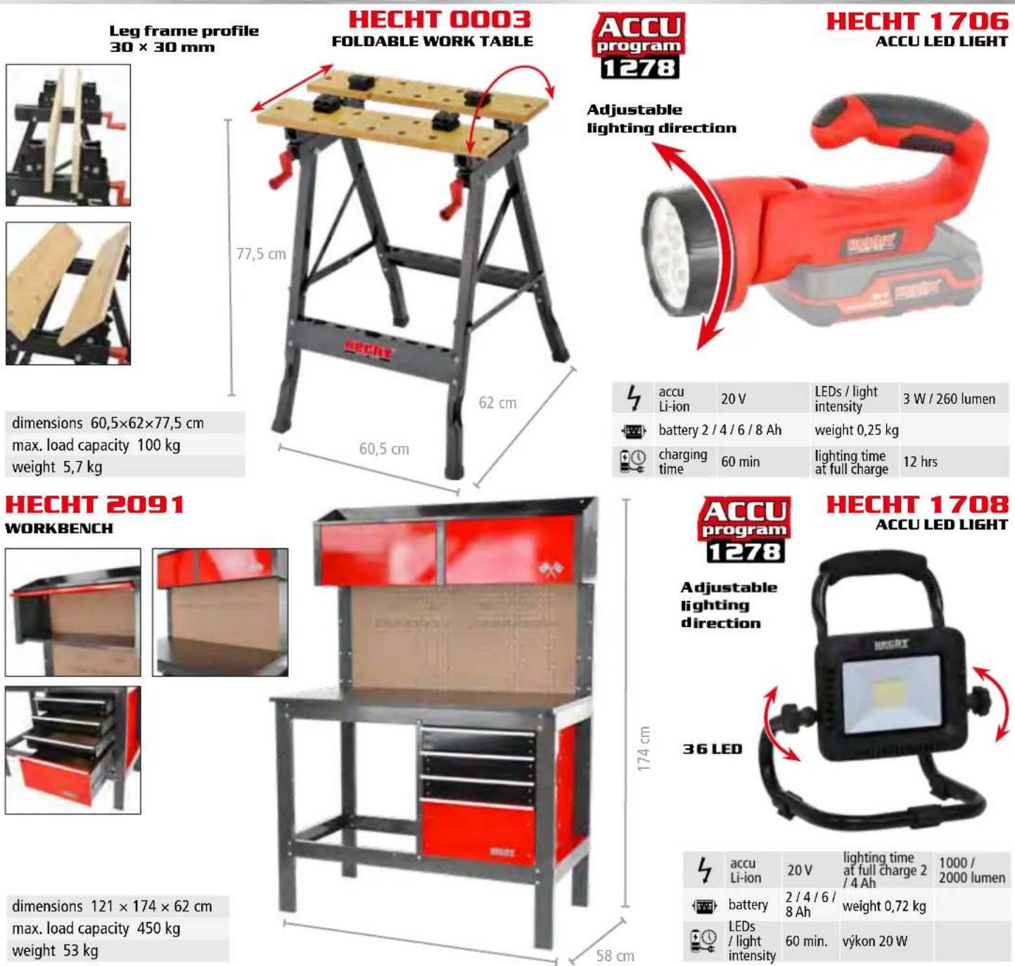 Hecht GG 2500 - TOOL SETS, WORK TABLES, LED LIGHTS - 1