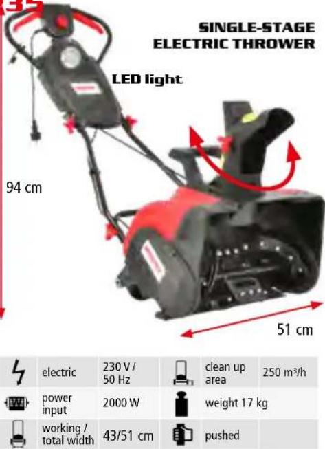 Hecht GG 2500 - ELECTRIC AND ACCU SNOWTHROWERS - 1