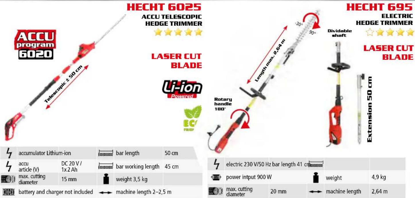 Hecht GG 2500 - ACCU AND ELECTRIC HEDGE TRIMMERS - 1
