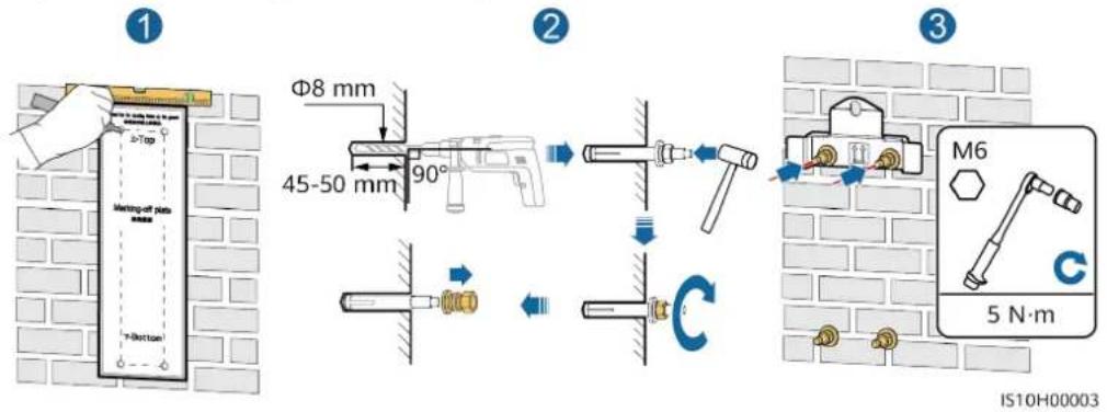 ① Φ8 mm 45-50 mm 90° ② ③ M6 C 5 N·m IS10H00003