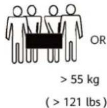 OR > 55 kg ( > 121 lbs )