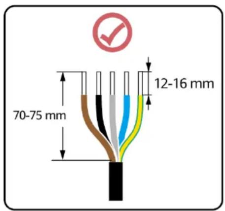 70-75 mm 12-16 mm
