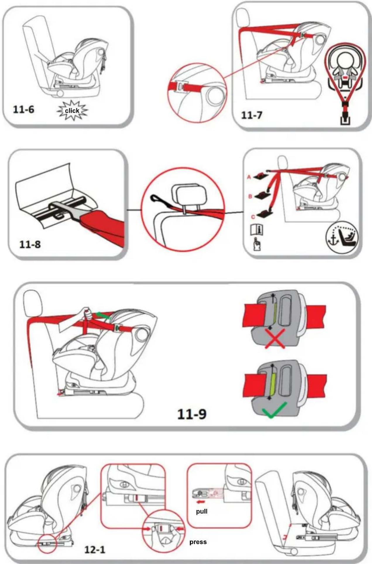 Chipolino Rotix - INSTALLATION OF CAR SEAT IN THE VEHICLE SEAT USING THE ISOFIX CONNECTORS - 31