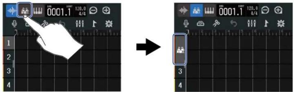Screenshot showing a hand interacting with a recording device before and after transformation, with UI controls and timecode display.