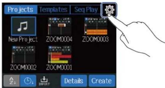 Projects Templates Seq Play New Project ZOOM0004 ZOOM0003 ZOOM0002 ZOOM0001 Details Create