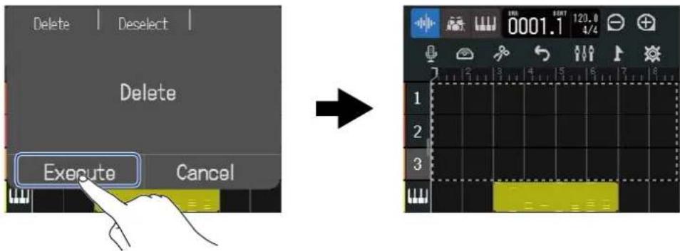 Delete | Deselect | Delete Execute Cancel