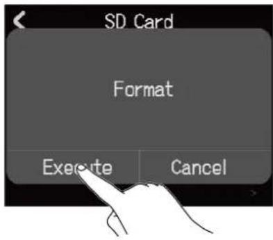 SD Card Format Execute Cancel