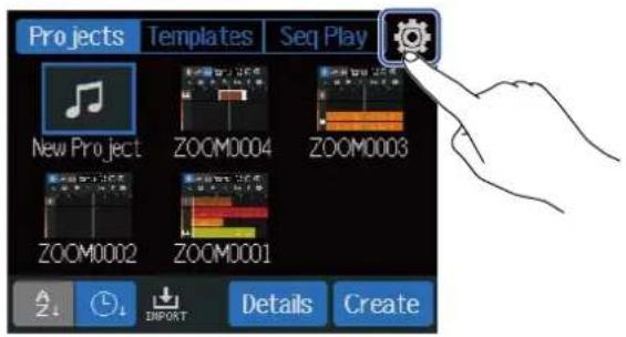 Projects Templates Seq Play New Project ZOOM0004 ZOOM0003 ZOOM0002 ZOOM0001 A Z IMPORT Details Create
