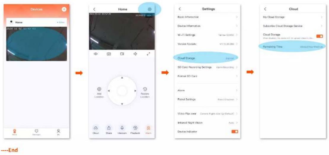 Tenda CT6 V1.0 - Check remaining time of cloud storage - 1