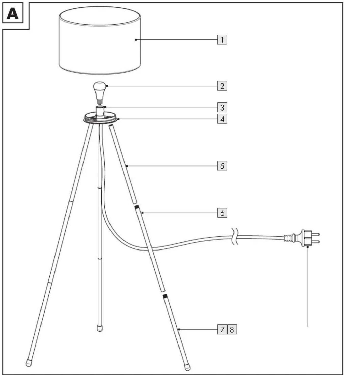 A 1 2 3 4 5 6 7 8