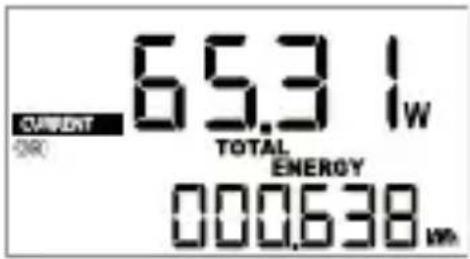 CURRENT OR 65.3 L/W TOTAL ENERGY 000.638 kWh