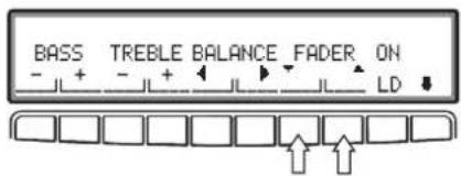BASS TREBLE BALANCE FADER ON - + - + ↓ ↓ ↓ LD ↓