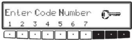 Enter Code Number 1 2 3 4 5 6 7