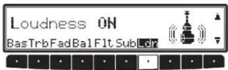 Loudness ON BasTrbFadBal Flt Sub Lcr