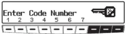 Enter Code Number 1 2 3 4 5 6 7